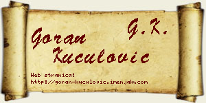 Goran Kuculović vizit kartica
